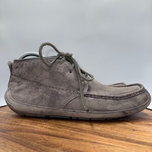 UGG Lyle Suede Chukka Boots Grey Shearling Lined Moccasin Warm Men's Size 10